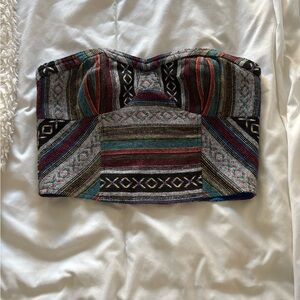 Staring at Stars Multicolor Strapless Crop Top